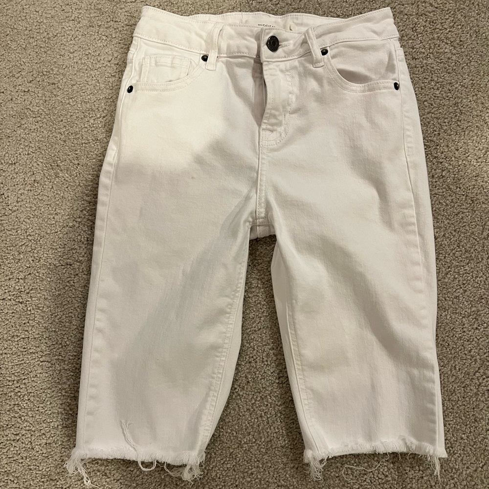 White walking shorts